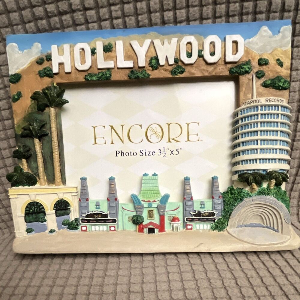 Hollywood Resin Photo Picture Frame 3.5x5 Landscape Freestanding 2003 by Encore